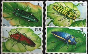 Фиджи, Жуки, 2000, 4 марки Фиджи, Жуки, 2000, 4 марки